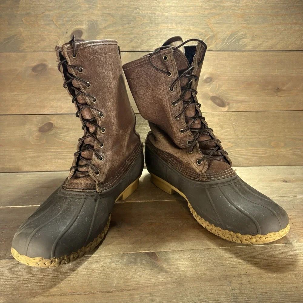 ll bean duck boots mens size 12 wide shoes brown waterproof waterproof boots